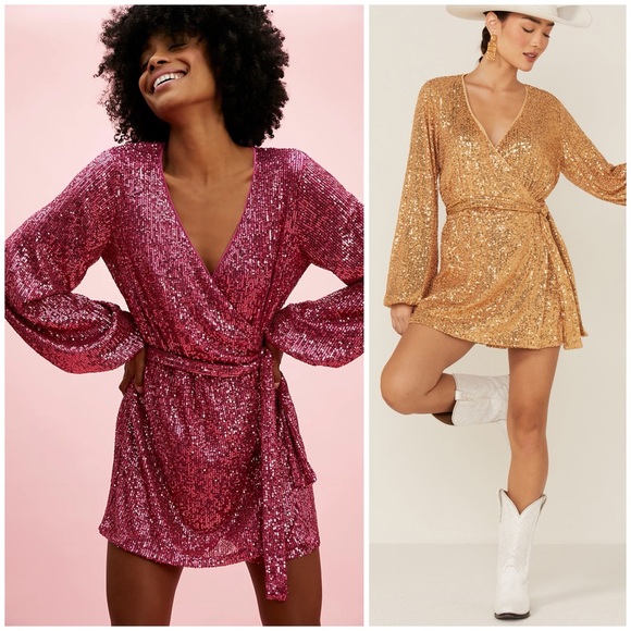 𝓯𝓹 Free People ~ Christa Sequin Romper in pink - Picture 1 of 17